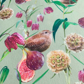 Designer Wallpaper – Botanical Wren - Mist Green
